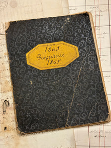 Antique 1865 Repertoire French Notebook