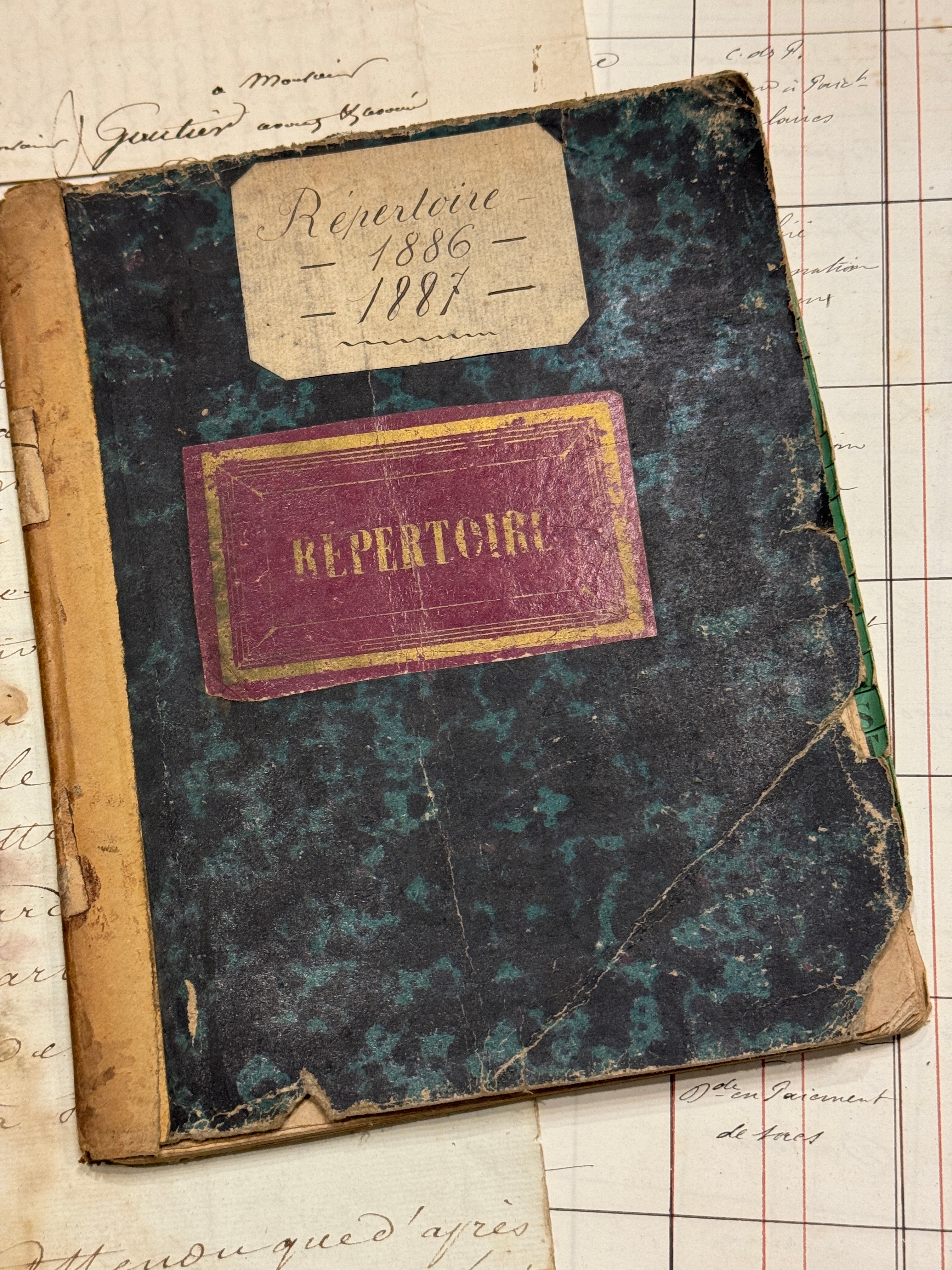 Antique 1886 - 1887 Repertoire French Notebook