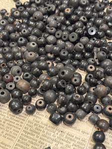 Antique French Wooden Beads for Rosaries - Set/50