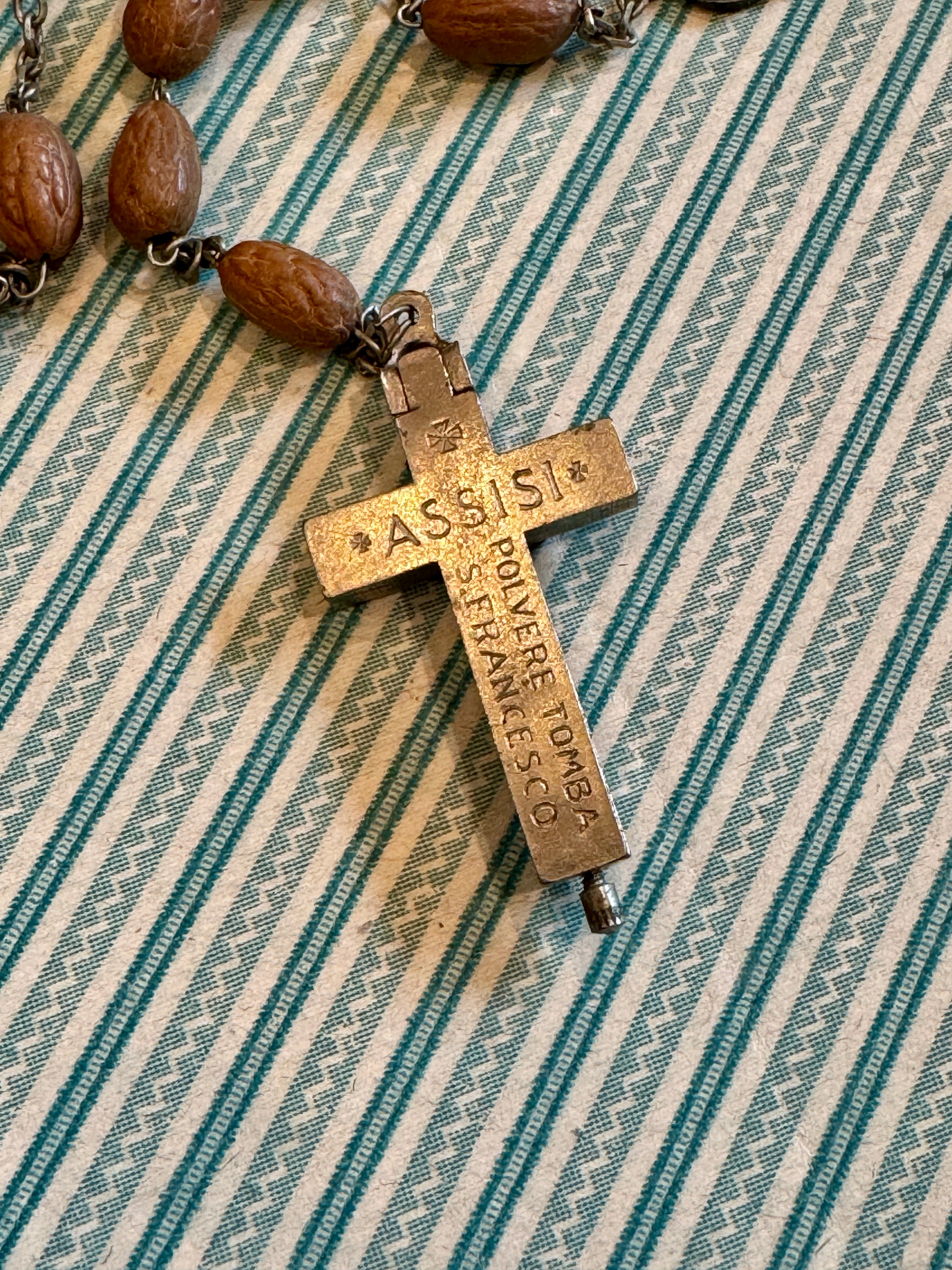 RARE Antique French RELIC Rosary of  SAINT FRANCESCO ASSISI - ROS96