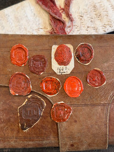 French 1600s - 1800s Wax Seal Collection - Red