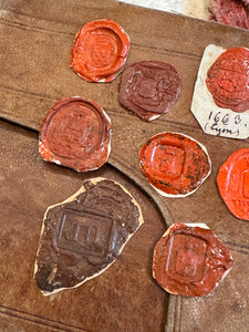 French 1600s - 1800s Wax Seal Collection - Red