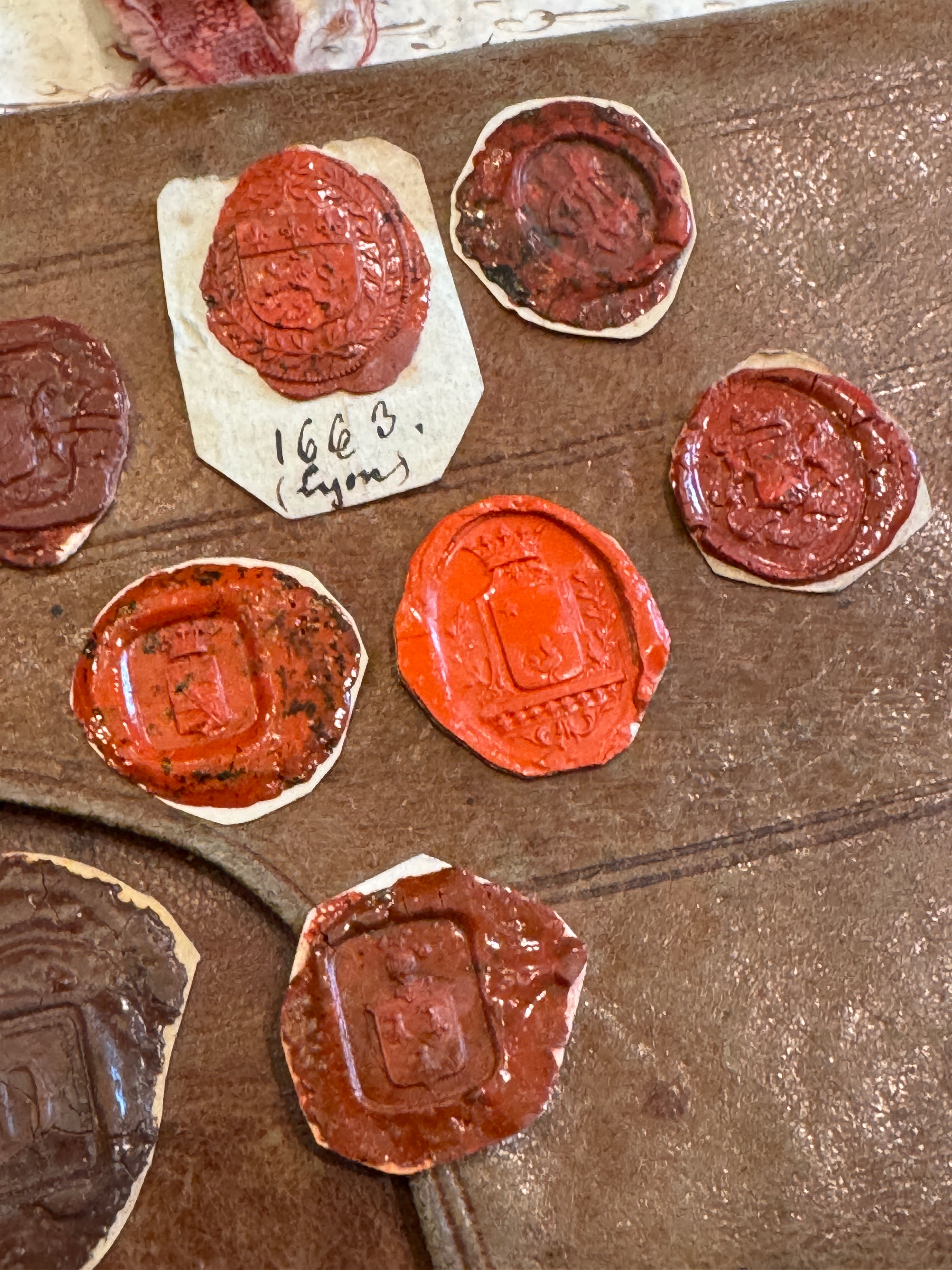 French 1600s - 1800s Wax Seal Collection - Red