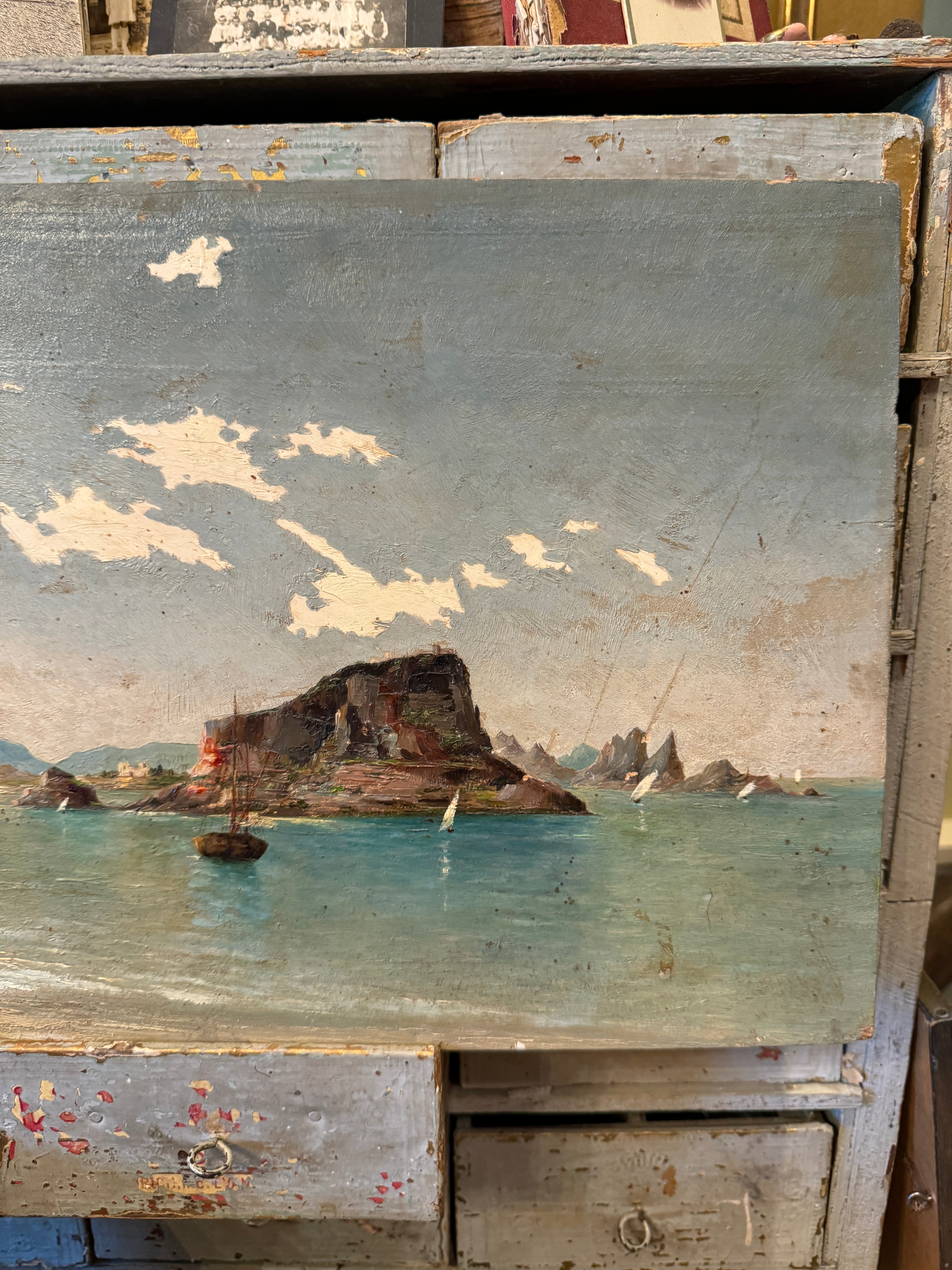 Original Antique French Signed Nautical Oil Painting - 1895