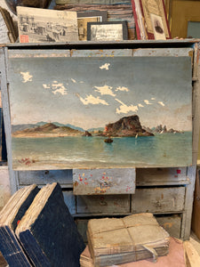 Original Antique French Signed Nautical Oil Painting - 1895