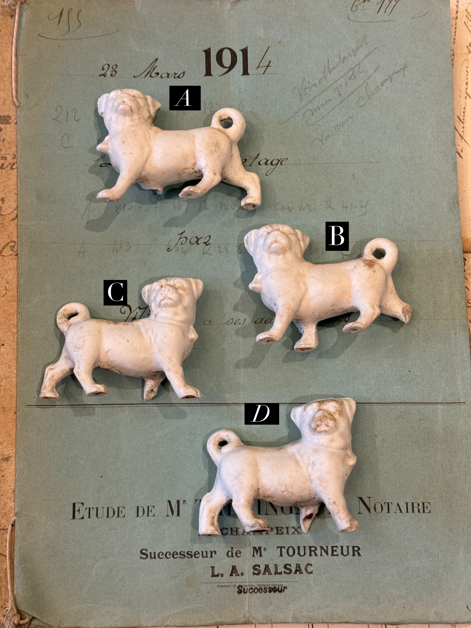 Antique German Bisque Dogs - A14