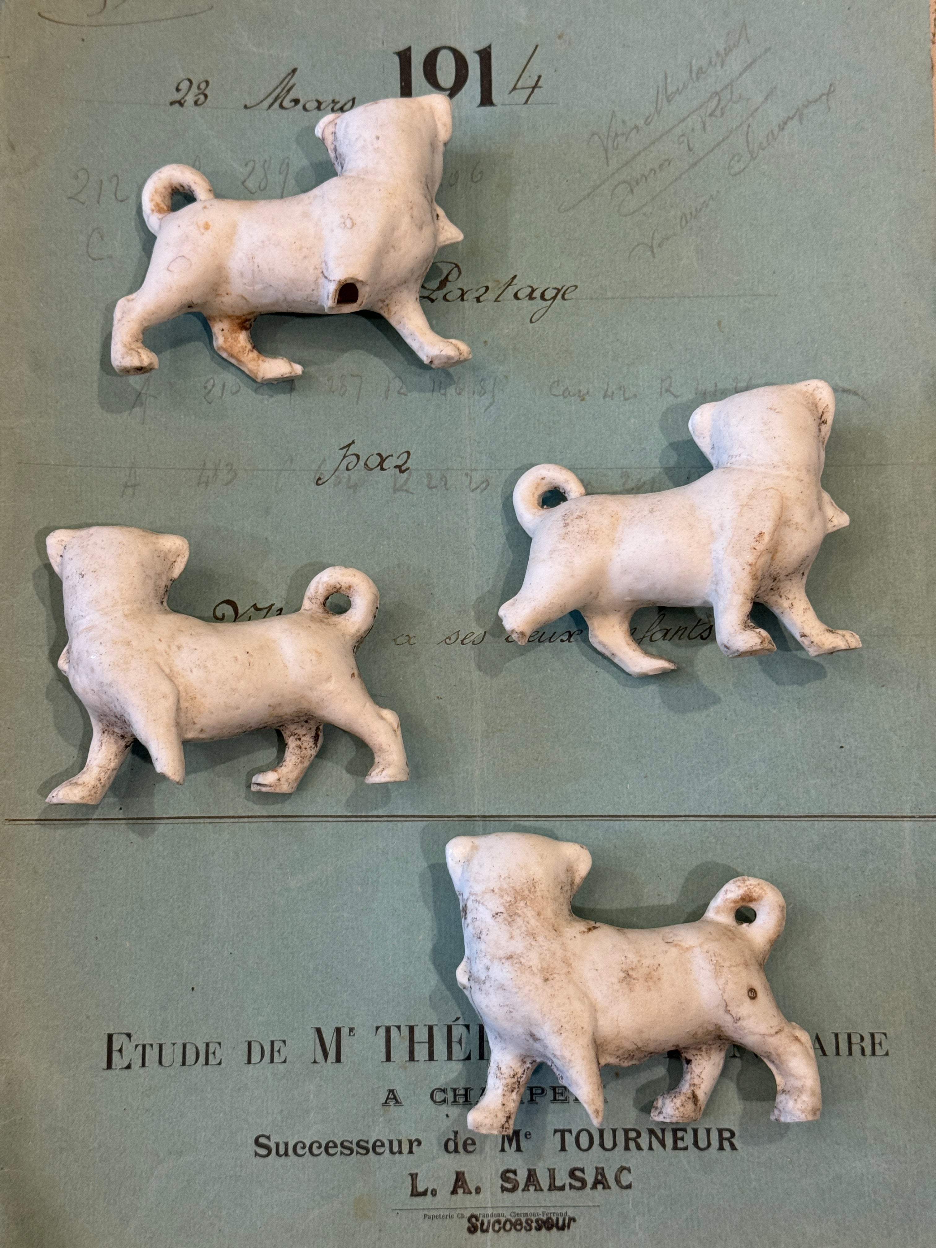 Antique German Bisque Dogs - A14