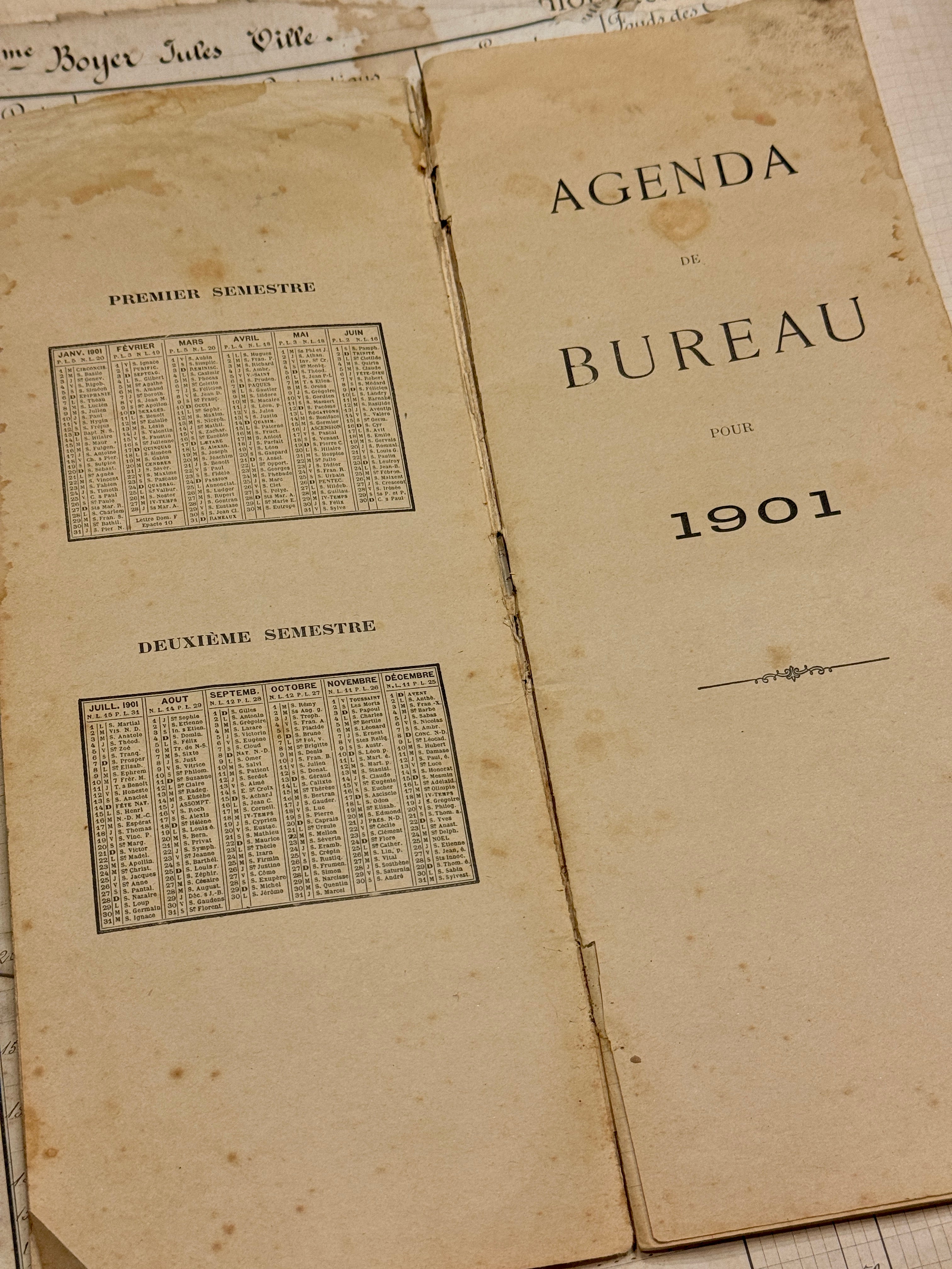 Antique French Agenda Dated 1901