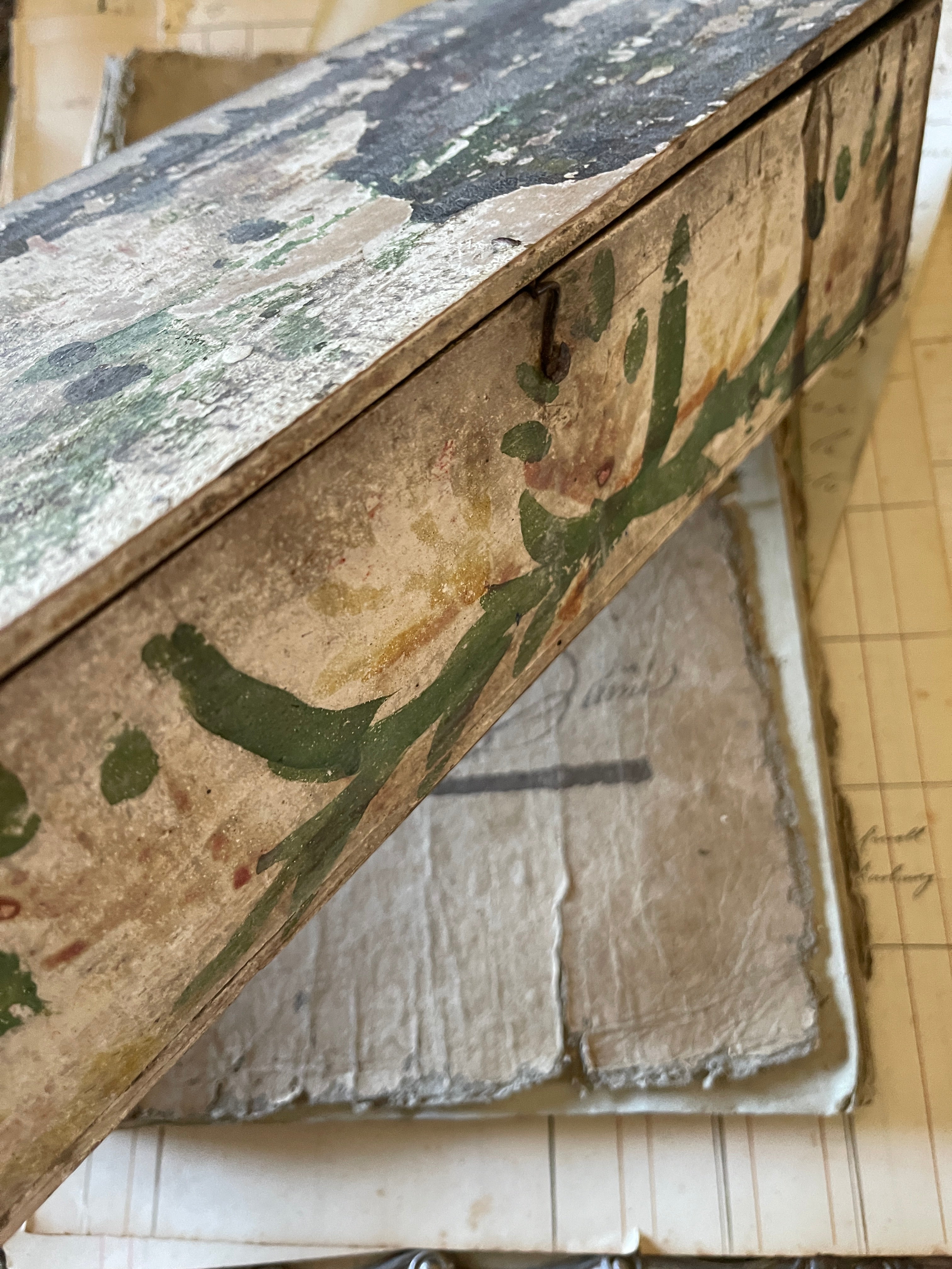 Antique 1800's  French Painted Box