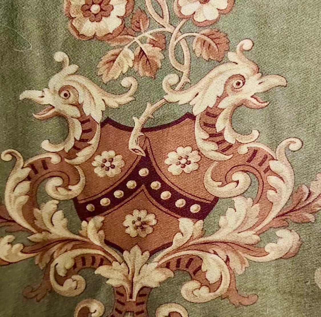 1800's Antique French Heraldic Blazons Textile