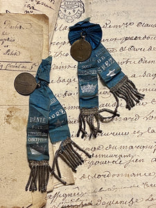 Antique French "Blessed Be The Immaculate Conception" Ribbons