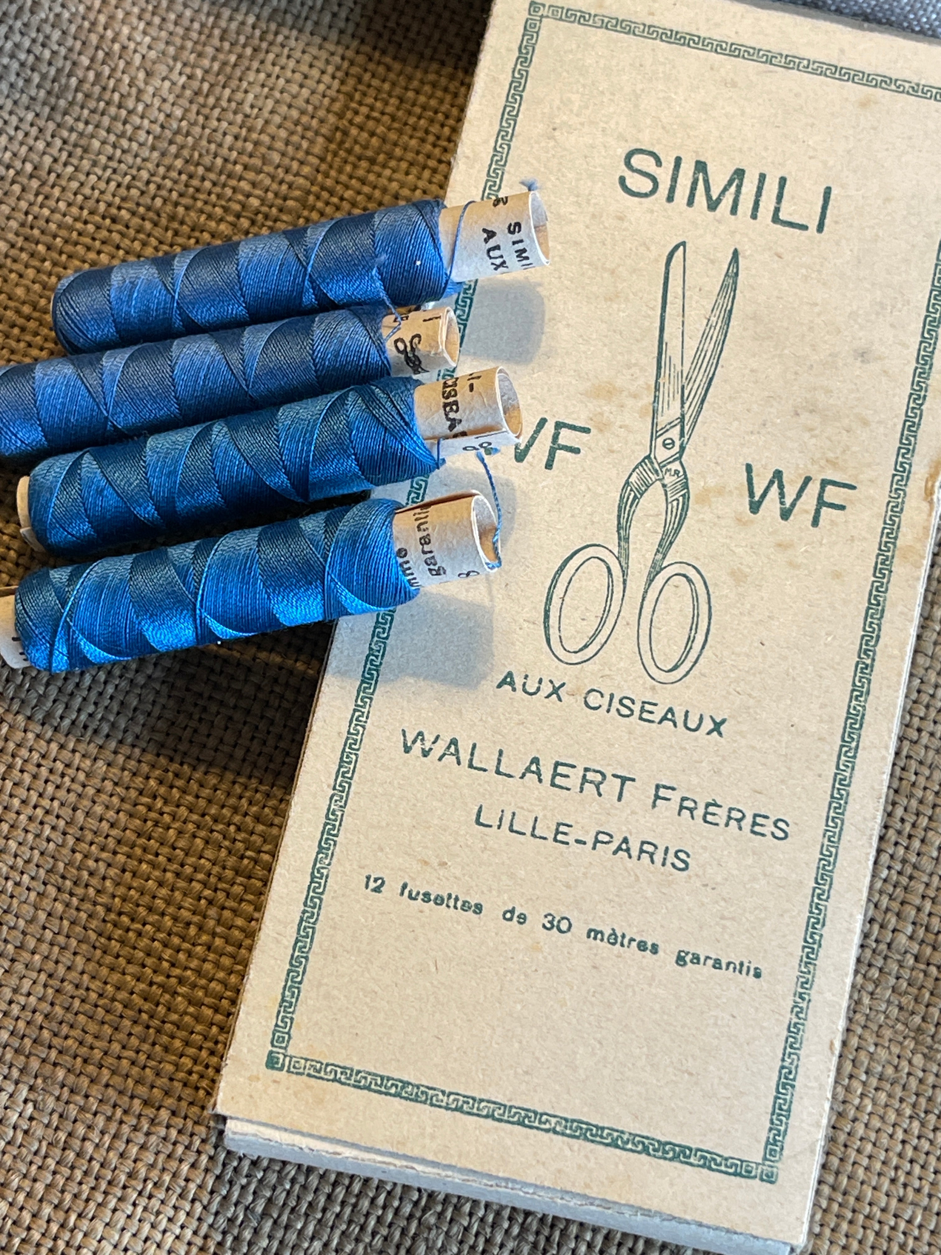 Haberdashery collection of Blue  Simili Wallaert Freres Threads