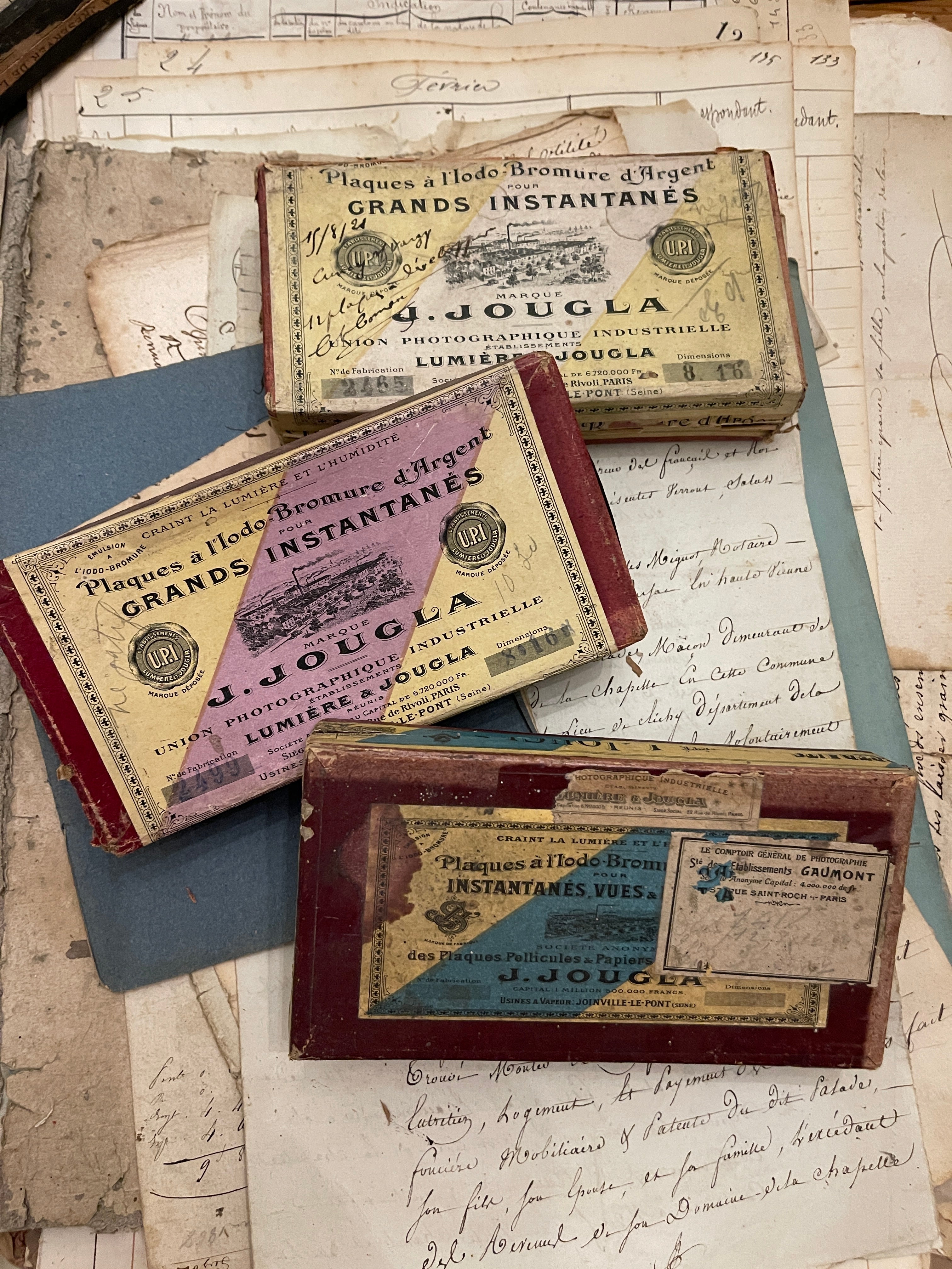 Original Antique French Paper Boxes