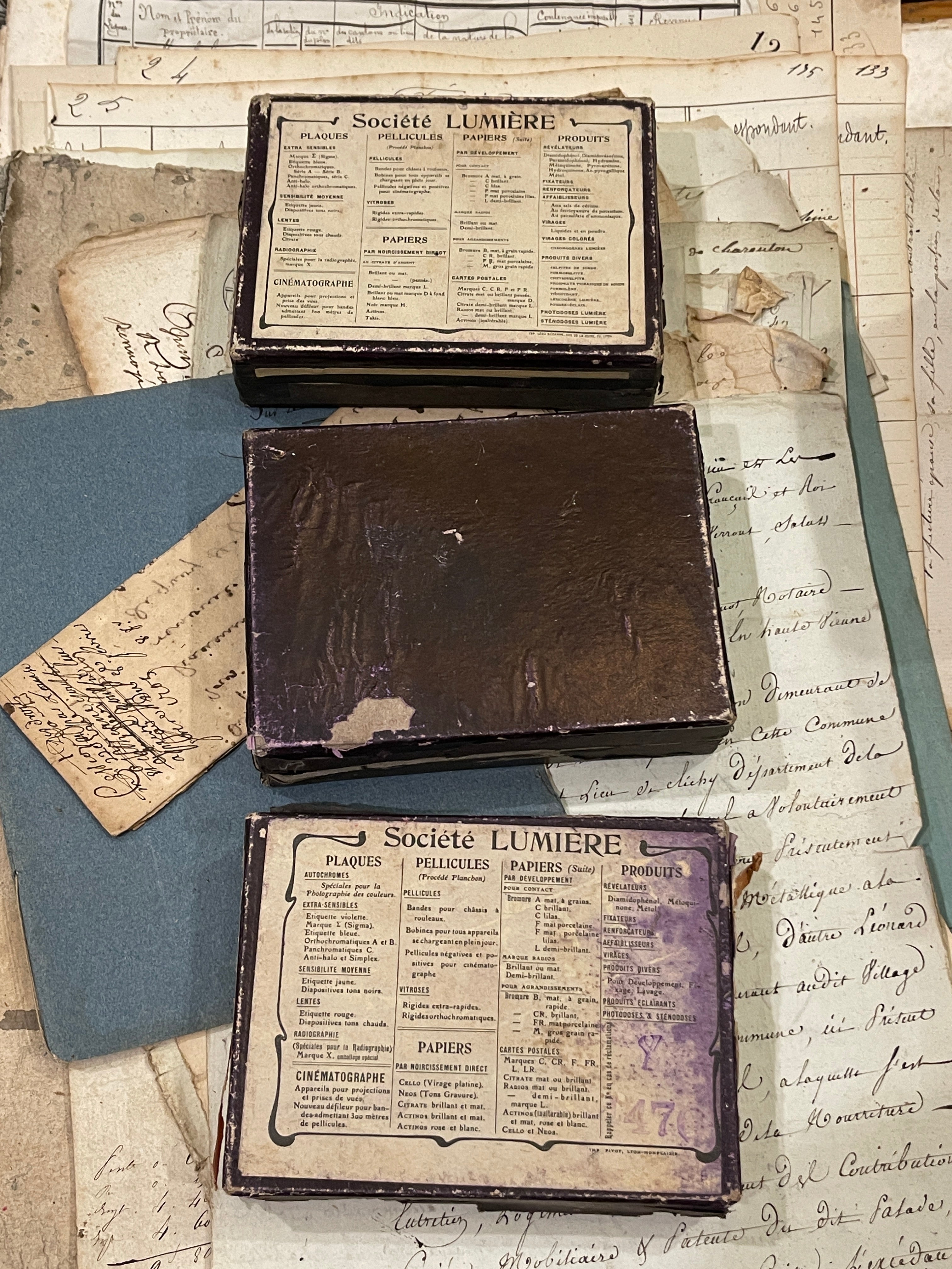 Original Antique French Paper Boxes