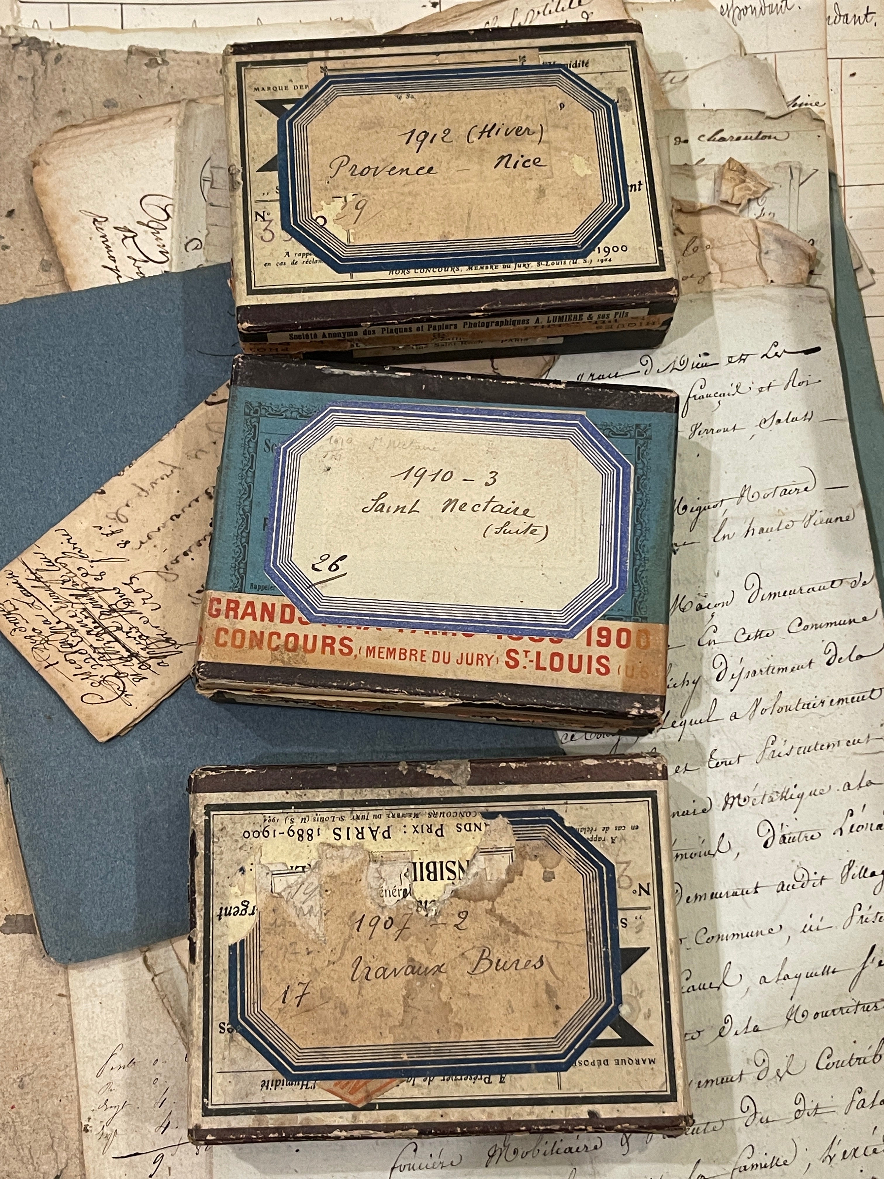 Original Antique French Paper Boxes