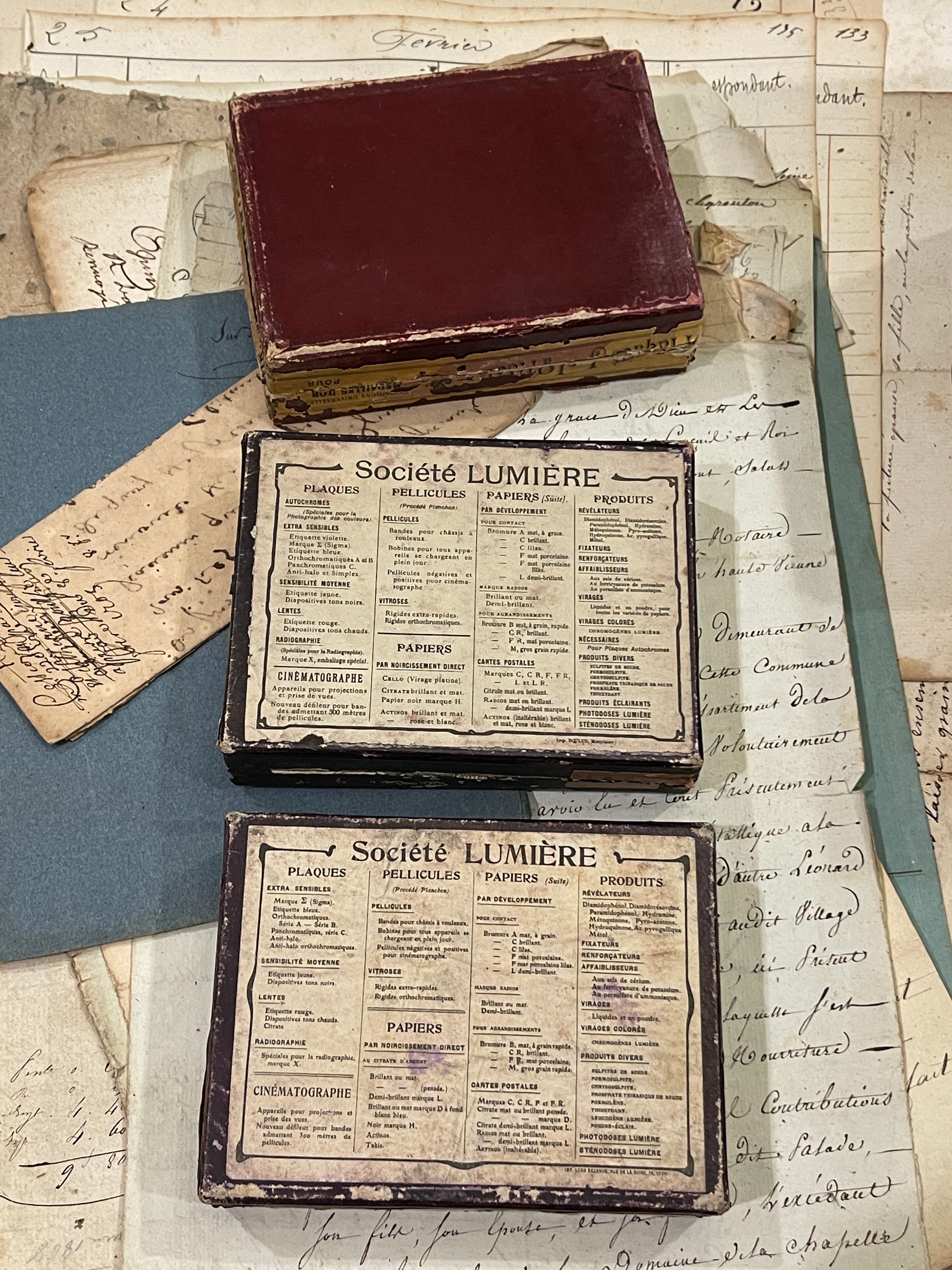 Original Antique French Paper Boxes