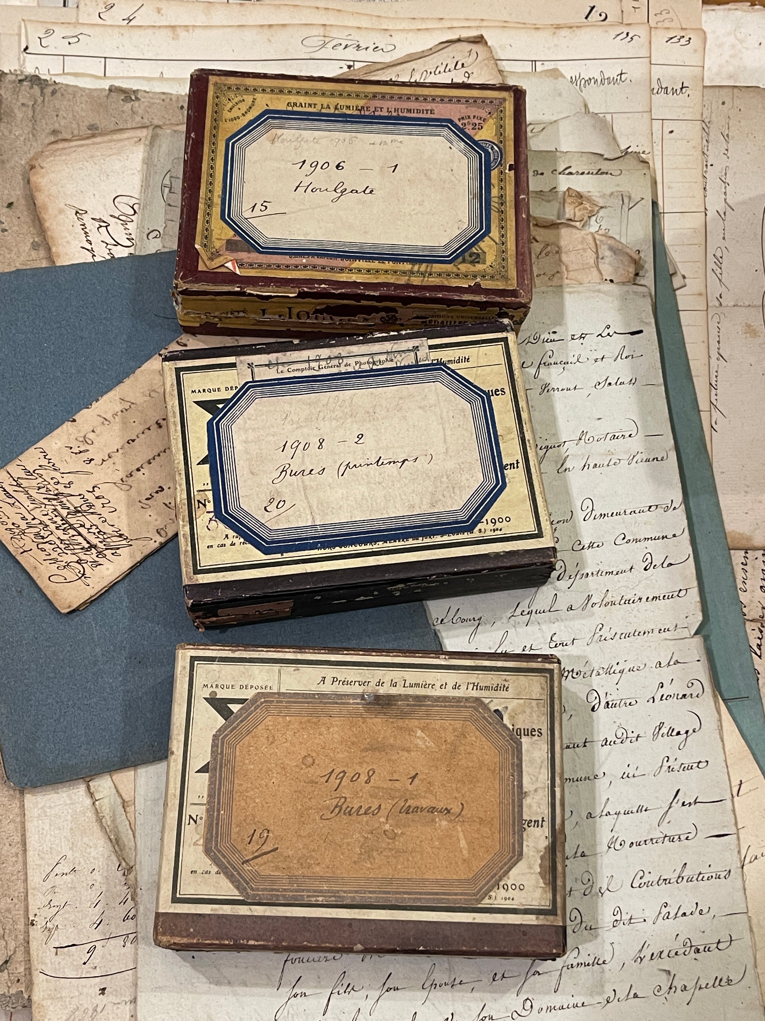 Original Antique French Paper Boxes