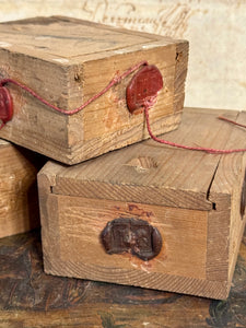 Vintage French Boxes with Red Seals - A