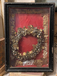 Antique French 1800's Framed Bridal Crown - Napoleon III