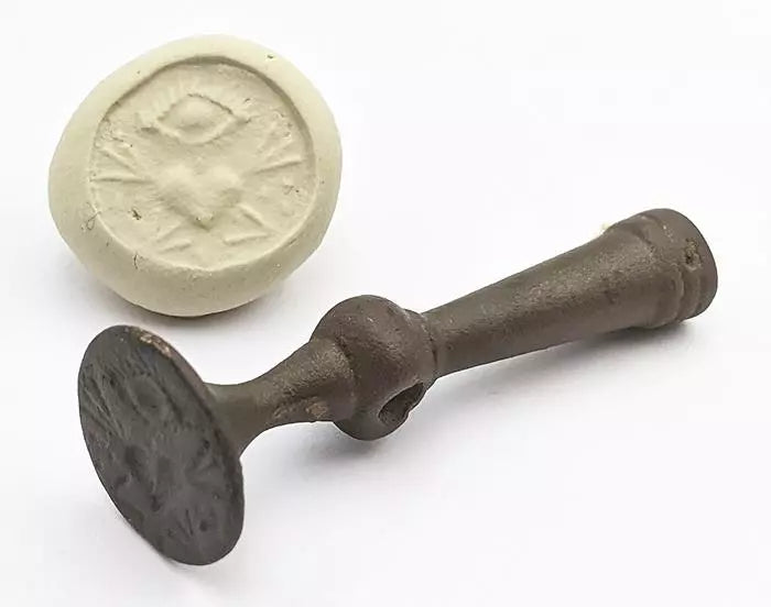 Rare 17th Century Brass Eye & Heart Seal