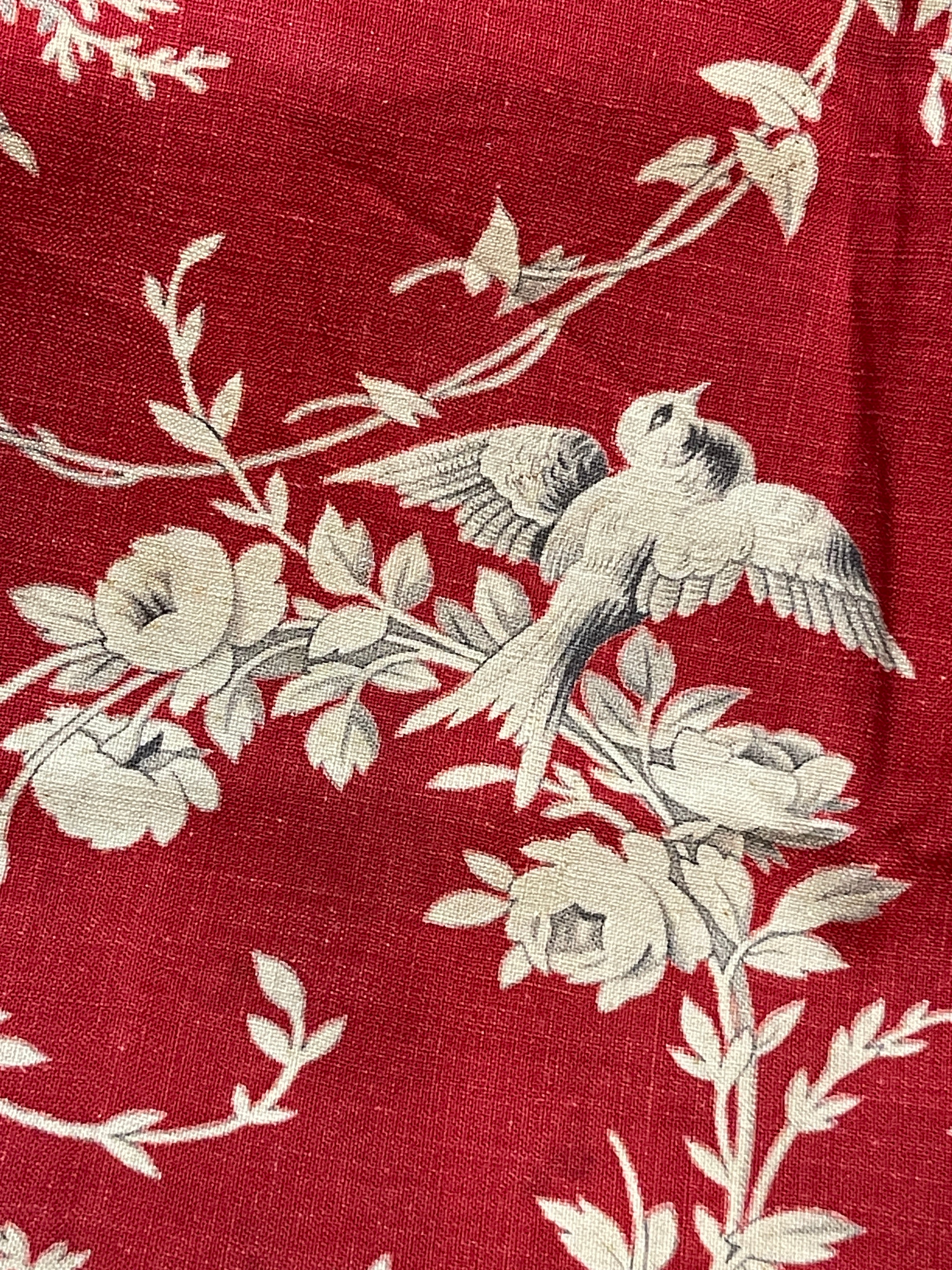 Beautiful 1800's French Printed Cotton Morceau with Cherubs