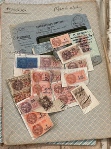 Antique Contributions Direct French Envelope with Stamps