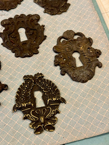 19th Century French Escutcheon Keyhole Covers - A1