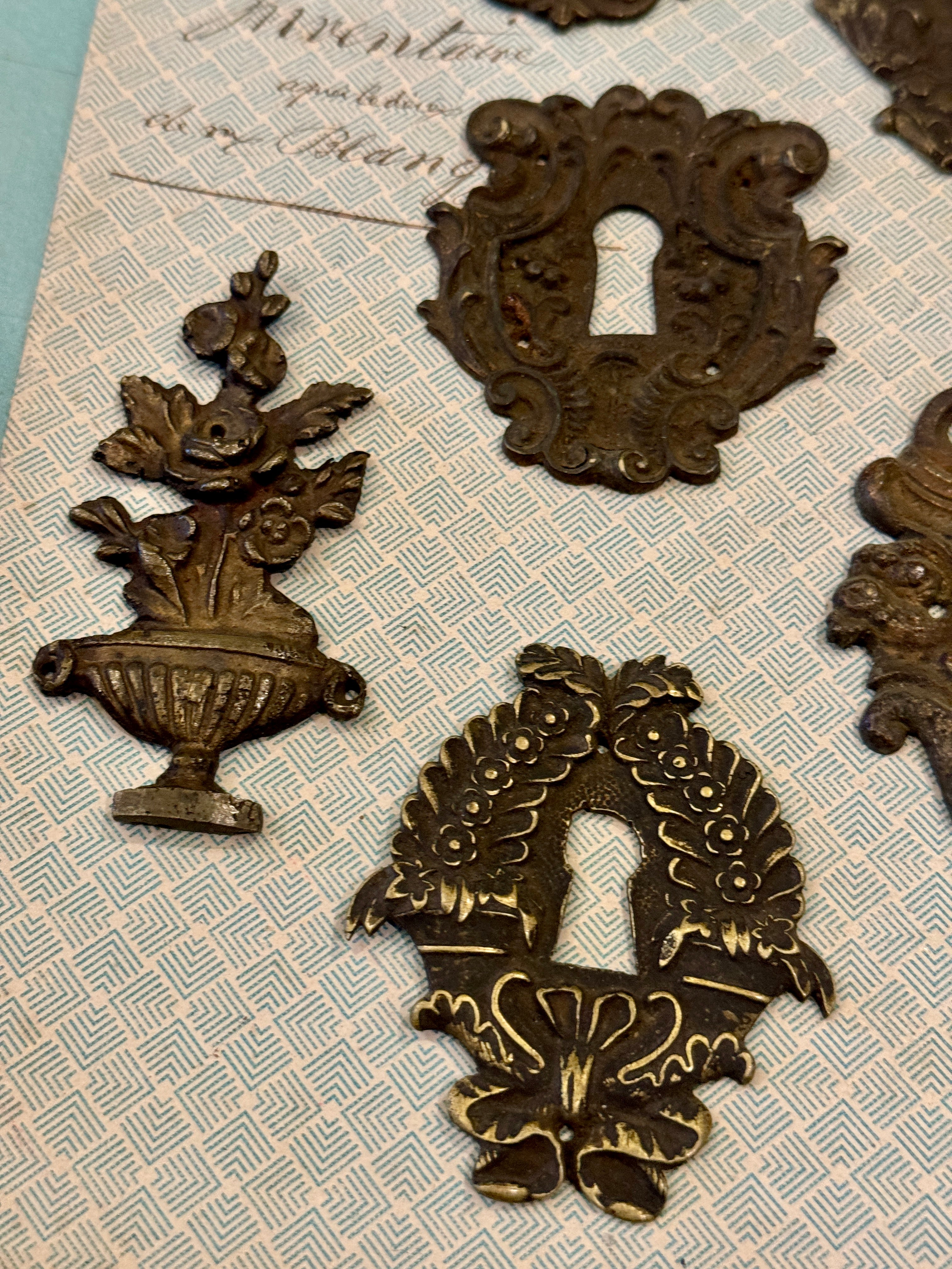 19th Century French Escutcheon Keyhole Covers - A1