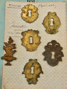 19th Century French Escutcheon Keyhole Covers - A1