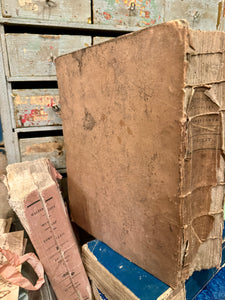 Large Antique 1800's French Deckled Edge "Dictionnaire" Book