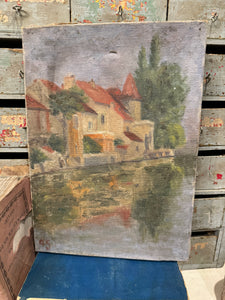 Antique Double Sided French Painting