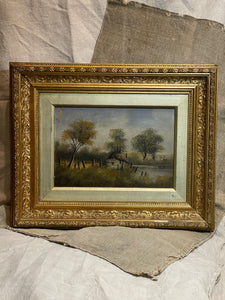 Original Antique 1800's English Oil Painting on Board