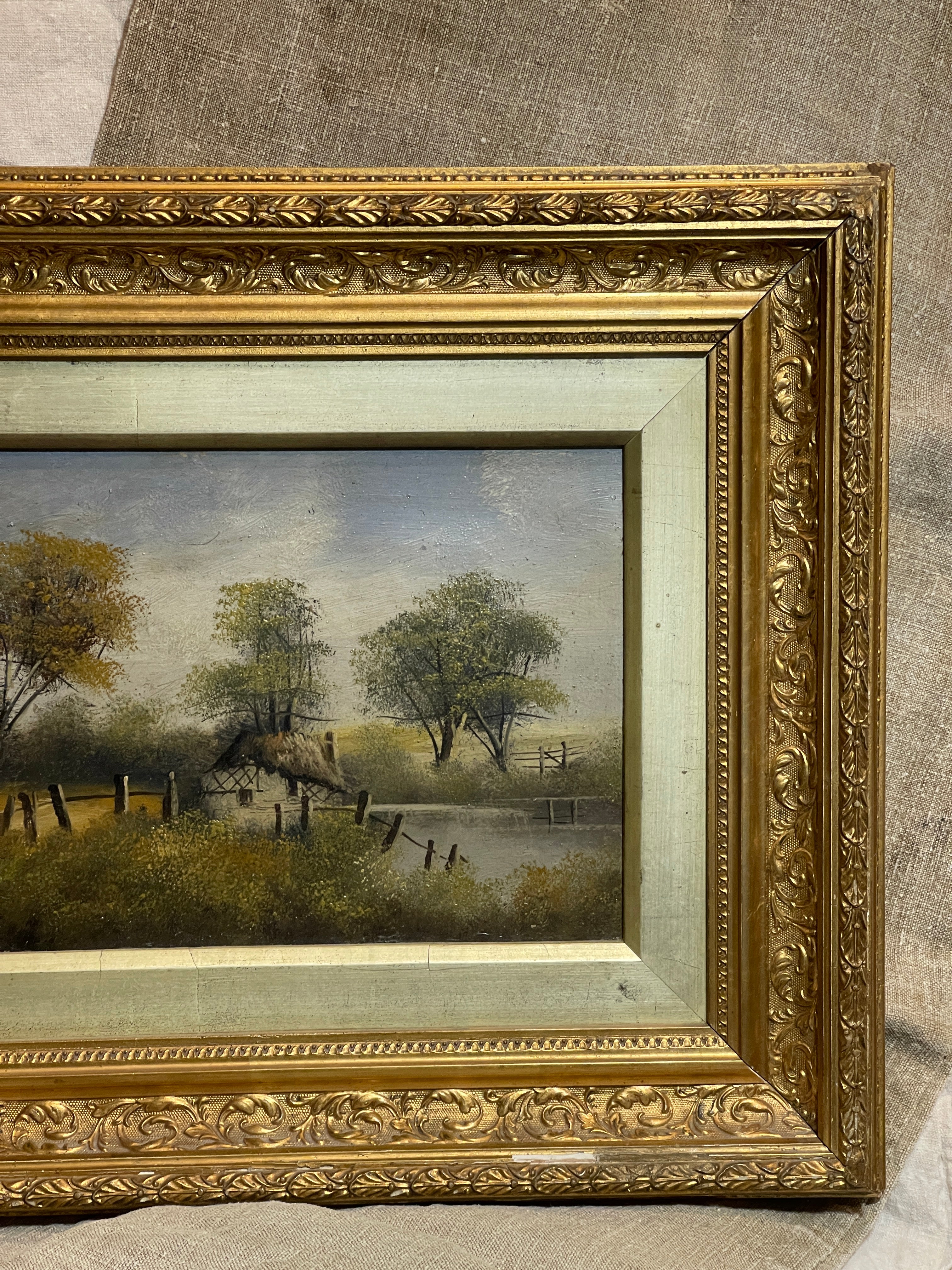 Original Antique 1800's English Oil Painting on Board