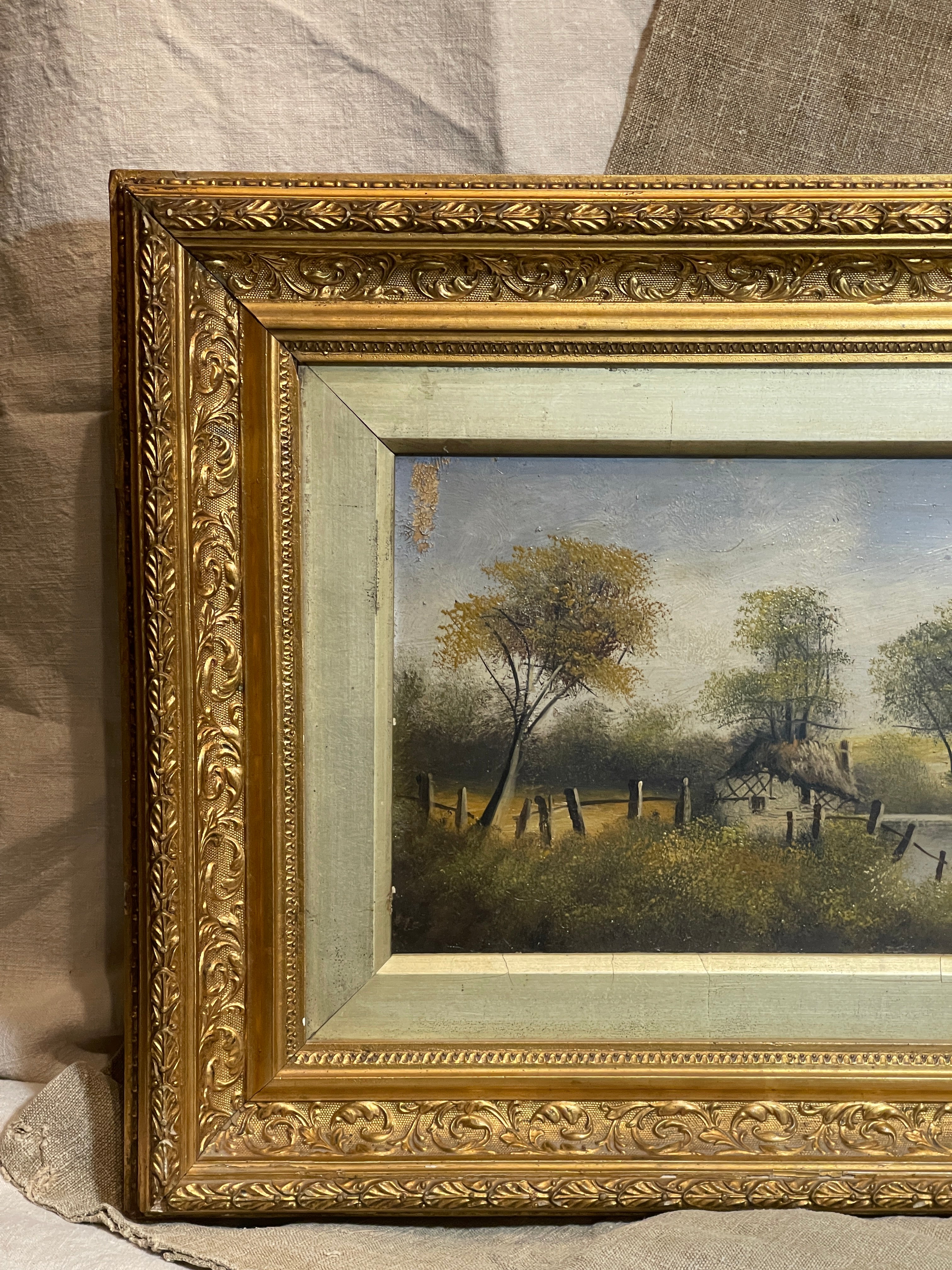 Original Antique 1800's English Oil Painting on Board