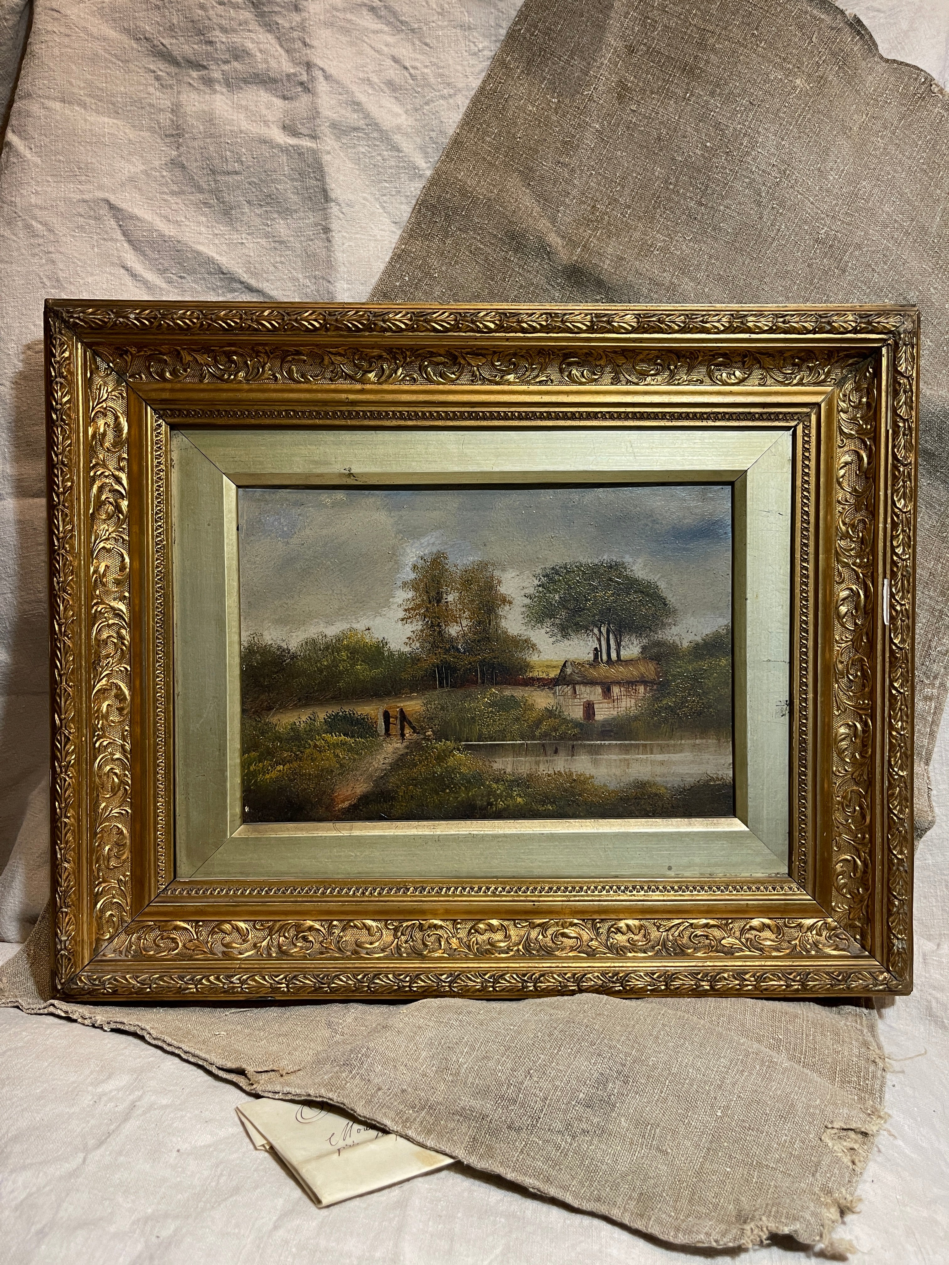 Original Antique 1800's English Oil Painting on Board