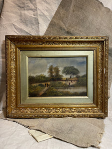 Original Antique 1800's English Oil Painting on Board