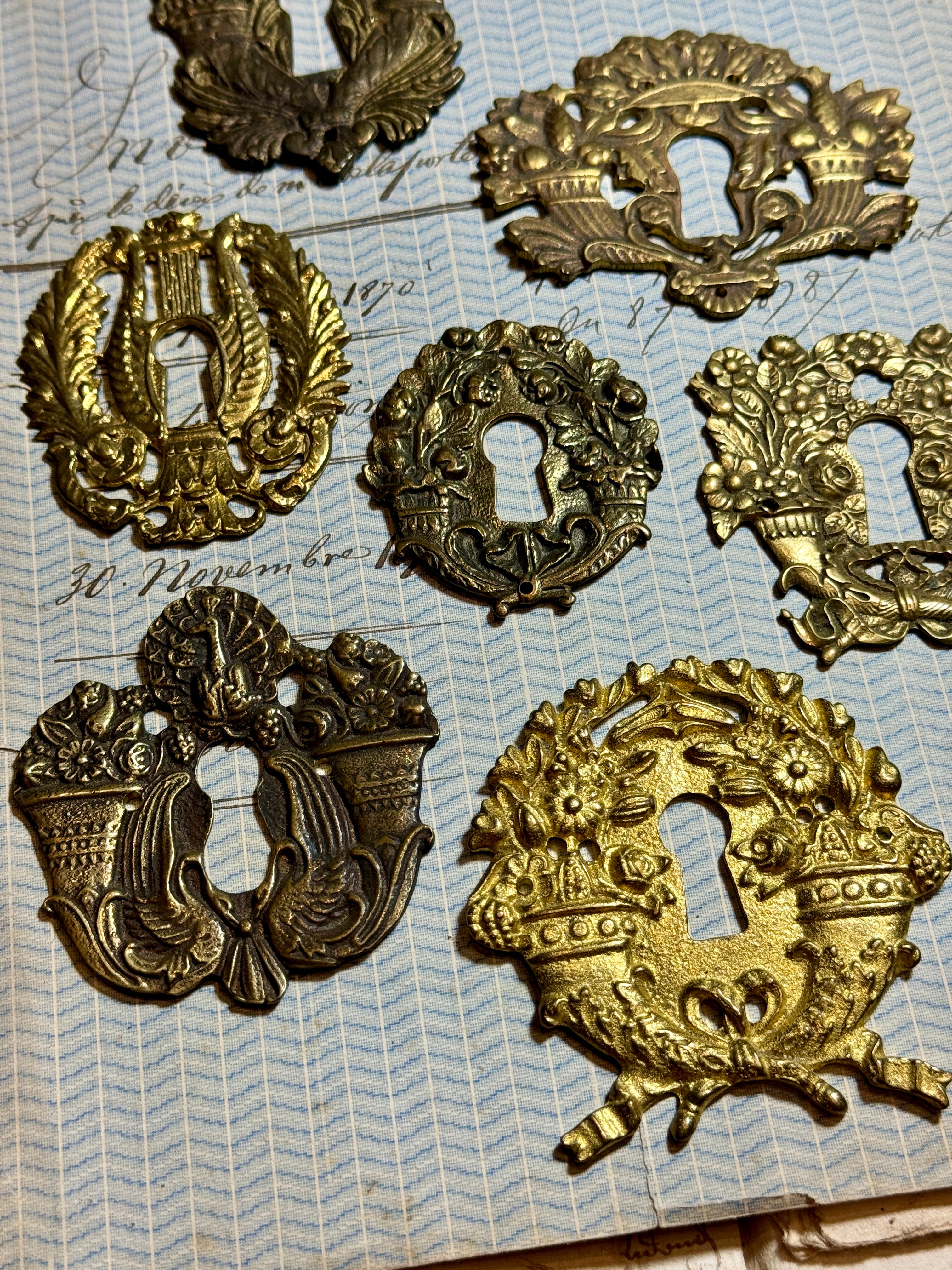 19th Century French Escutcheon Keyhole Covers - I