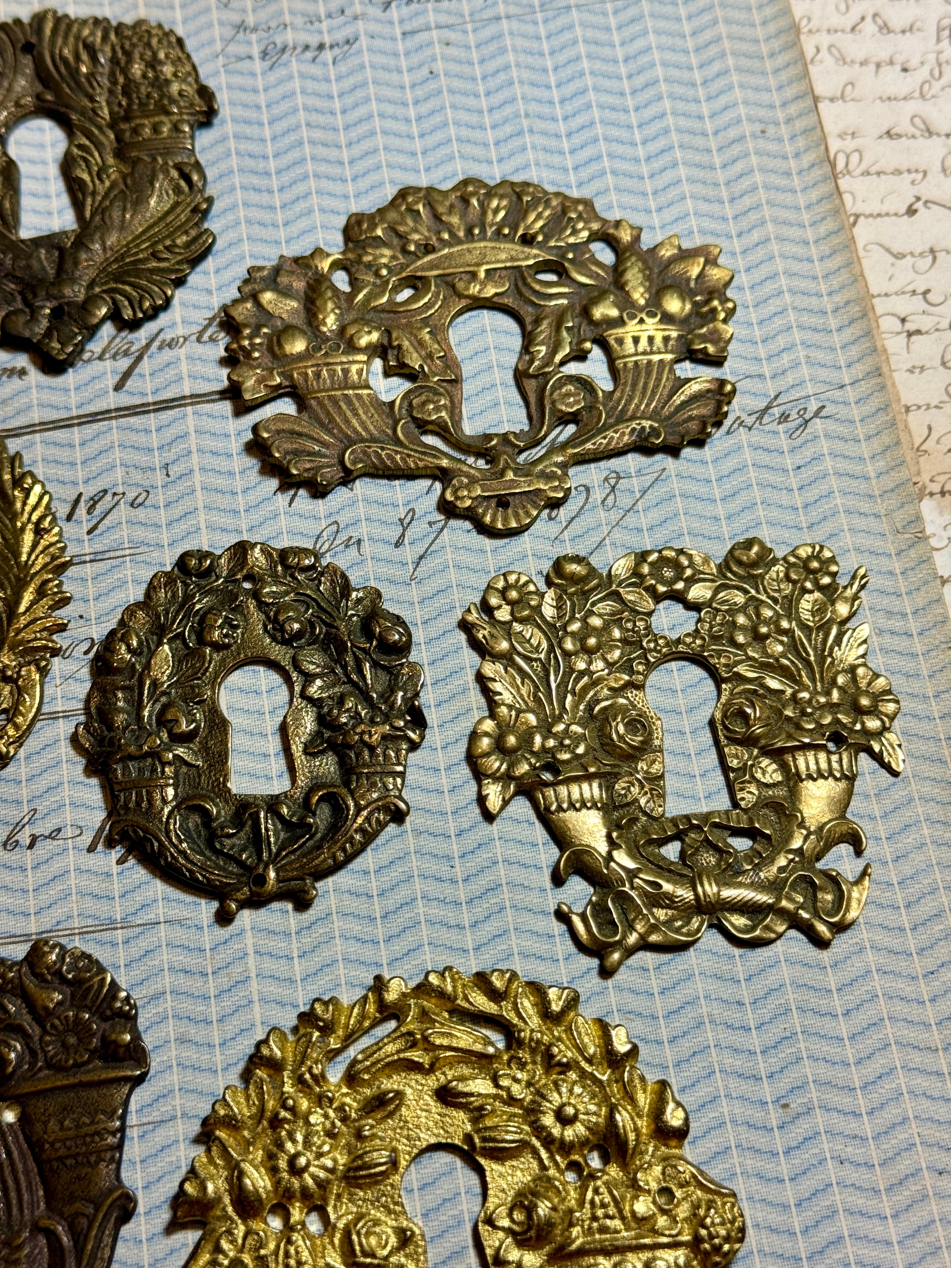 19th Century French Escutcheon Keyhole Covers - I