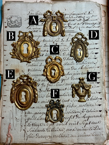 19th Century French Escutcheon Keyhole Covers - K