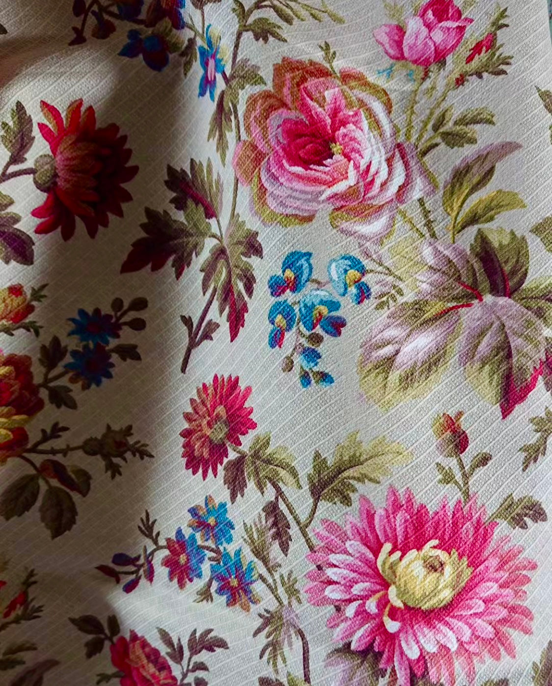 Beautiful 1800's Cotton Weave Floral