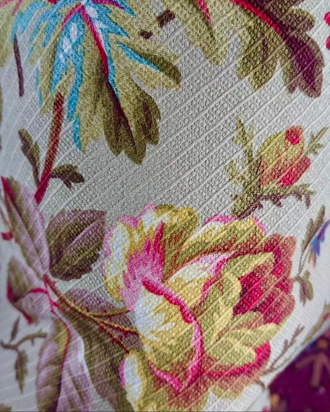 Beautiful 1800's Cotton Weave Floral