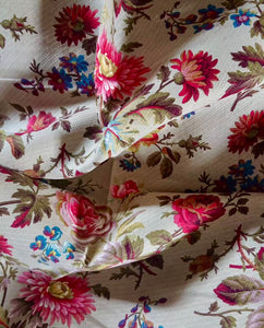 Beautiful 1800's Cotton Weave Floral