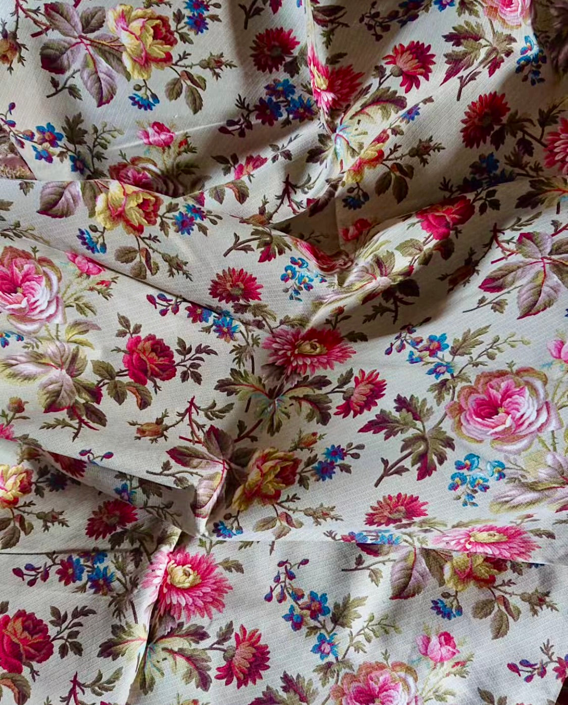 Beautiful 1800's Cotton Weave Floral