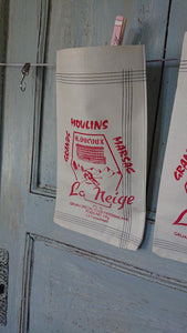 Antique French Linen Cloth Flour Bags Circa 1930