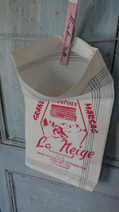 Antique French Linen Cloth Flour Bags Circa 1930