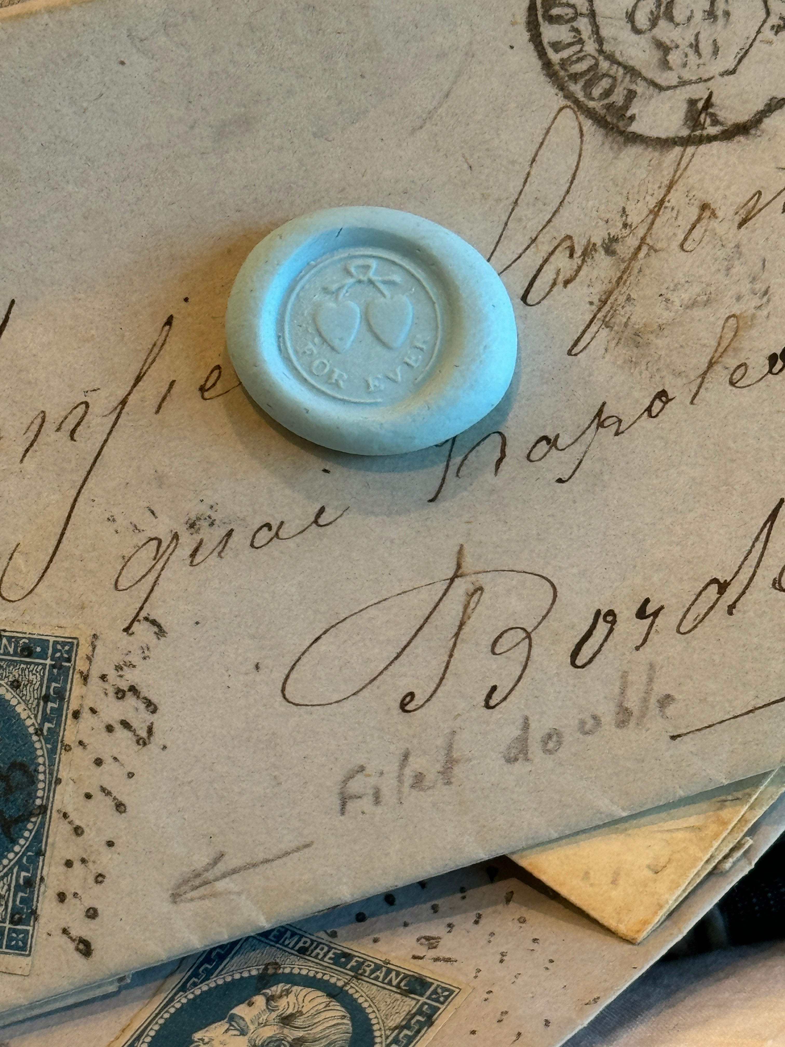 1800's Victorian "FOR EVER" Motto Intaglio Letter Seal