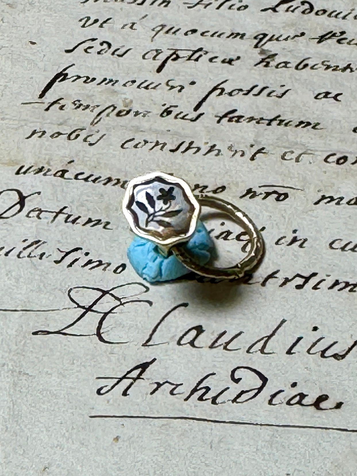 Early Georgian 9 ct Gold "Forget Me Not" Flower Circa 1820