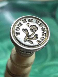 1800's Victorian "FORGET ME NOT" Motto Intaglio Letter Seal