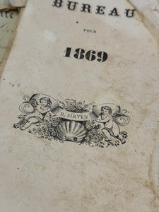 Antique French Agenda Dated From 1869