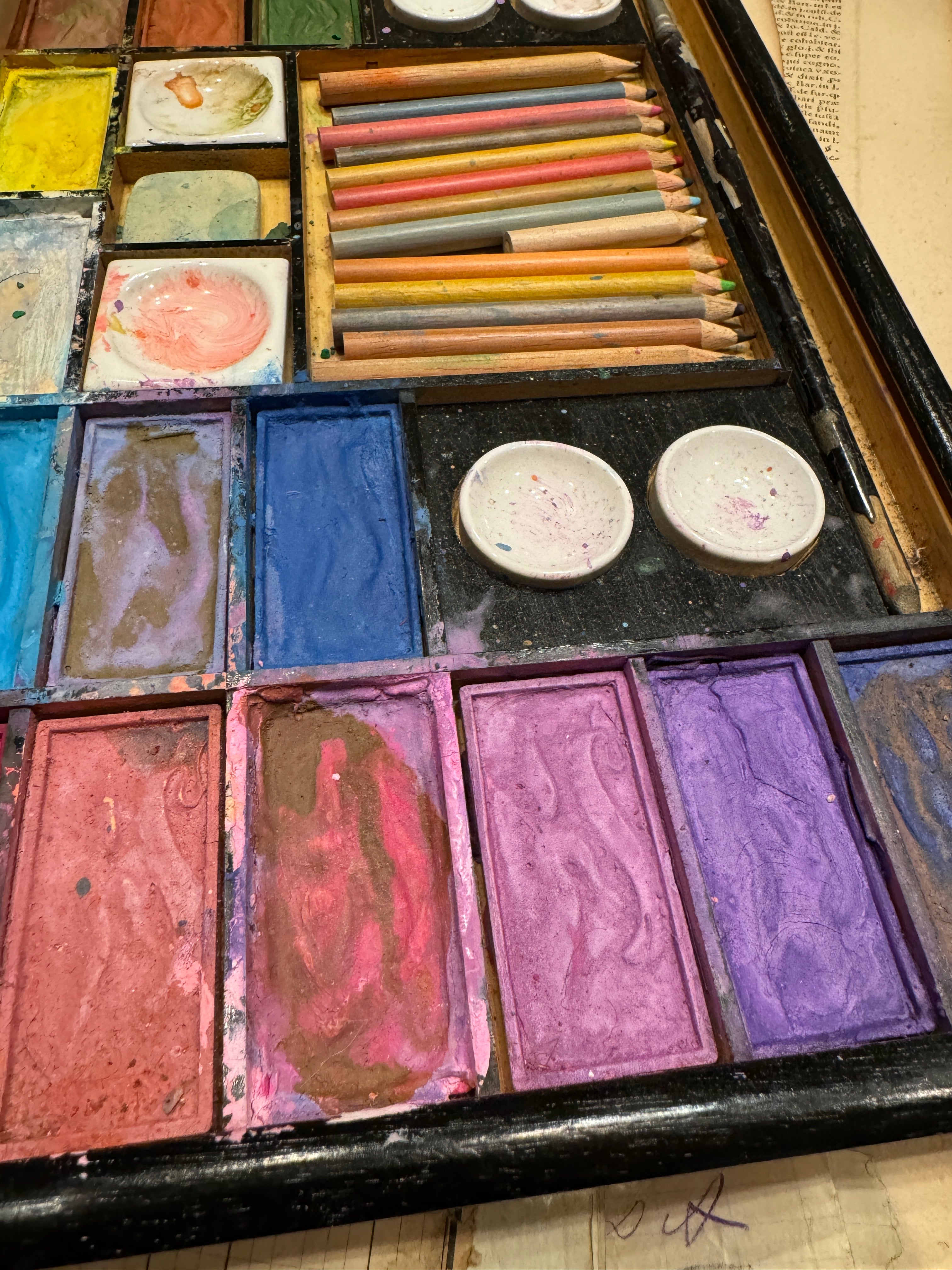 Vintage French Watercolor Paint Box